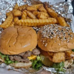 food truck burgers with fries